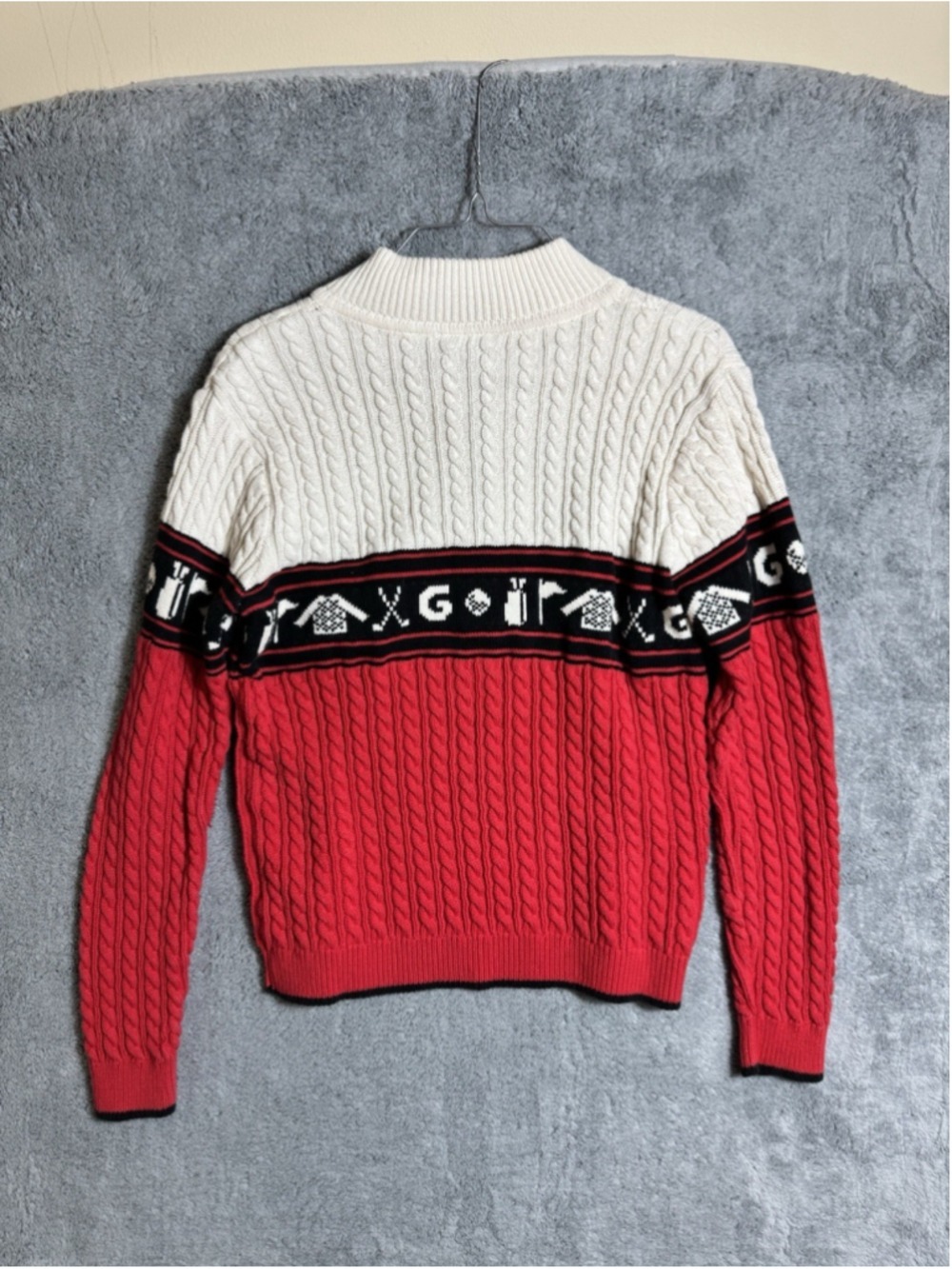 Vintage 90s Liz Claiborne Golf Cable Knit Quarter Zip Sweater Women’s S Cotton - Picture 5 of 7